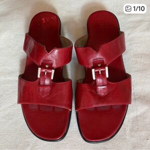Cherry Red Wide size slide sandals